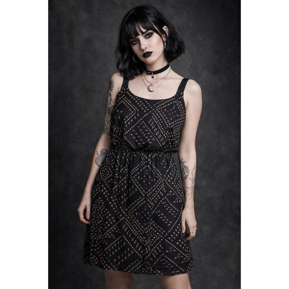 Xhilaration Black geometric print Midi Dress